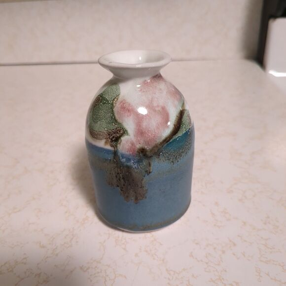 Vintage Happy Valley Pottery,HVP,signed Chappelle,vase 4" ,studio pottery - Picture 1 of 2